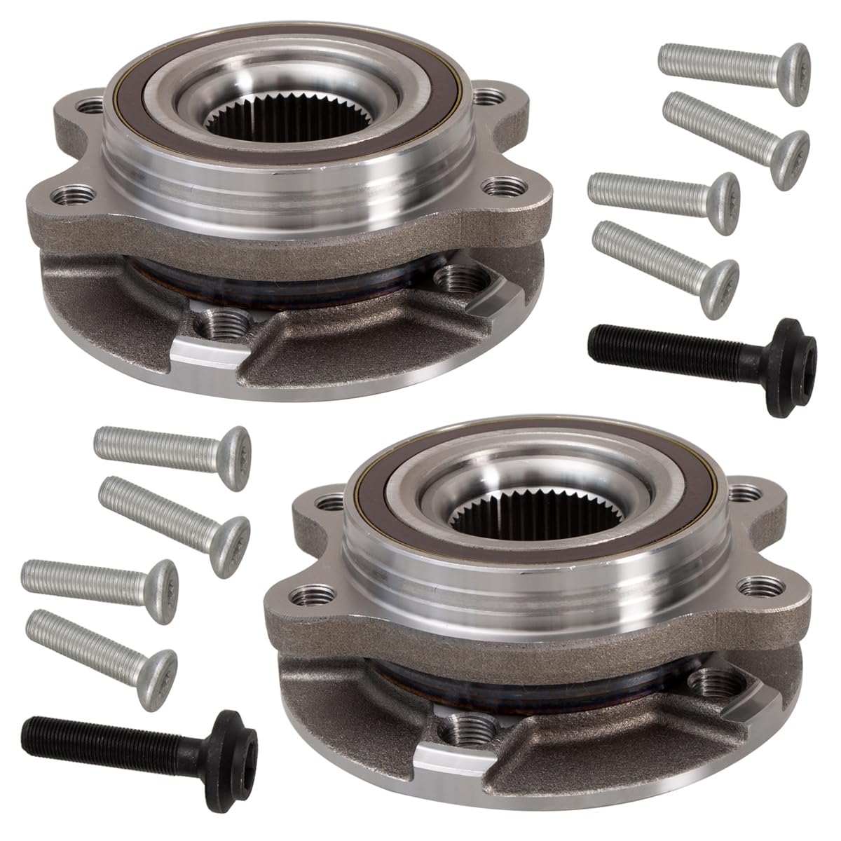 AUQDD 4H0498625A x2 Front Wheel Hub and Bearing Assembly Fit For Au-di 09-15 A4 Q5 S5 /10-14 A5 S4 /12-15 A6 /13-15 RS5 S7 S6 S8# BR930817K 513301 4H0498625 4H0498625B