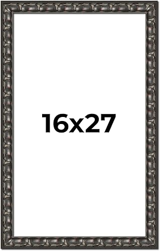 Miniatura 1 de Marco de fotos Gotham de madera maciza color carbón negro de 16 x 27 pulgadas de ancho de 1.5 pulgadas  Profundidad del marco interior de 0.5