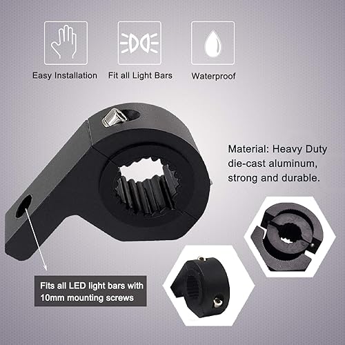 Miniatura 4 de Soportes de montaje de barra de luz todoterreno, soporte de tubo de barra horizontal de luz LED, abrazadera de tubo para barras de toro de