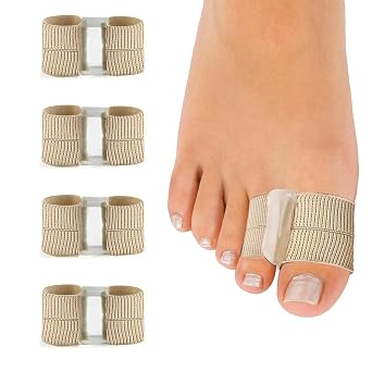 Toe Spacers for Women & Men - Bunion Corrector with Elastic Band, Silicone Toe Separators for Overlapping Toes, Correct Toes & Foot Pain Support