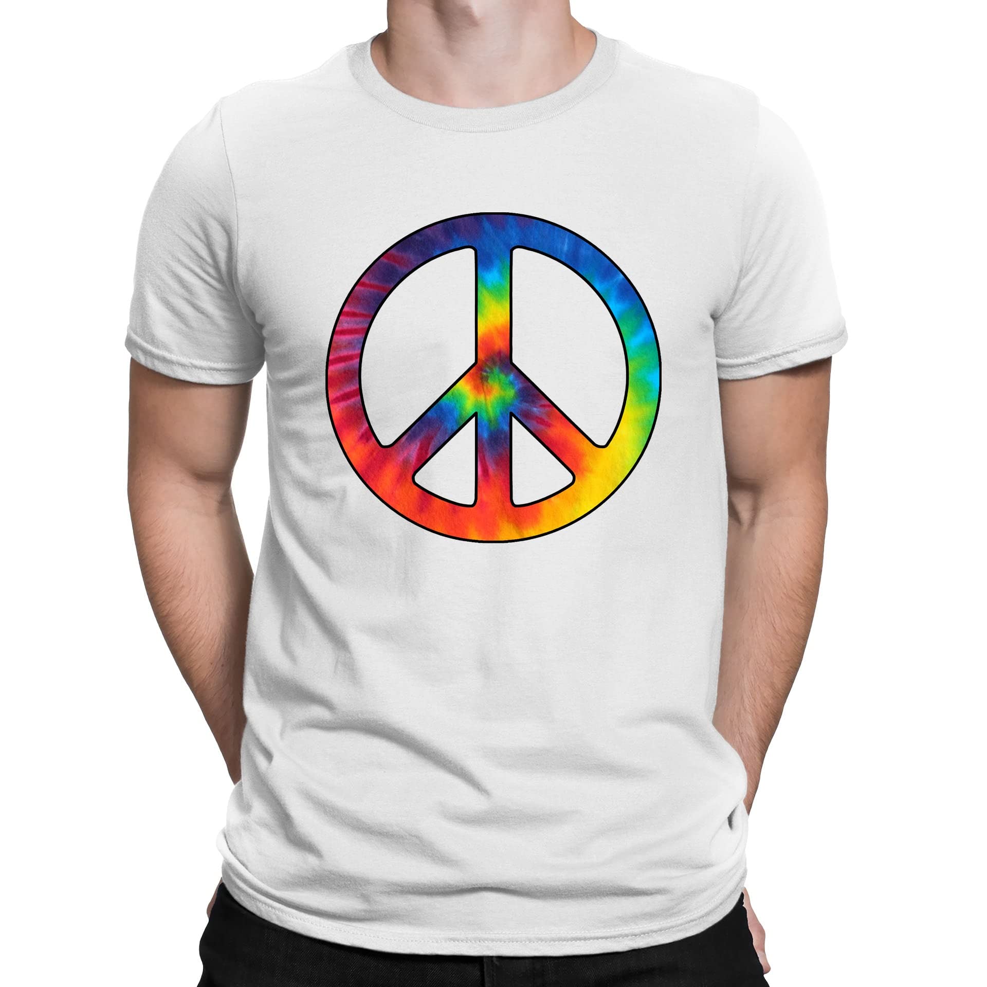 Flip Mens Tie Dye Peace Symbol CND T-Shirt White (M)