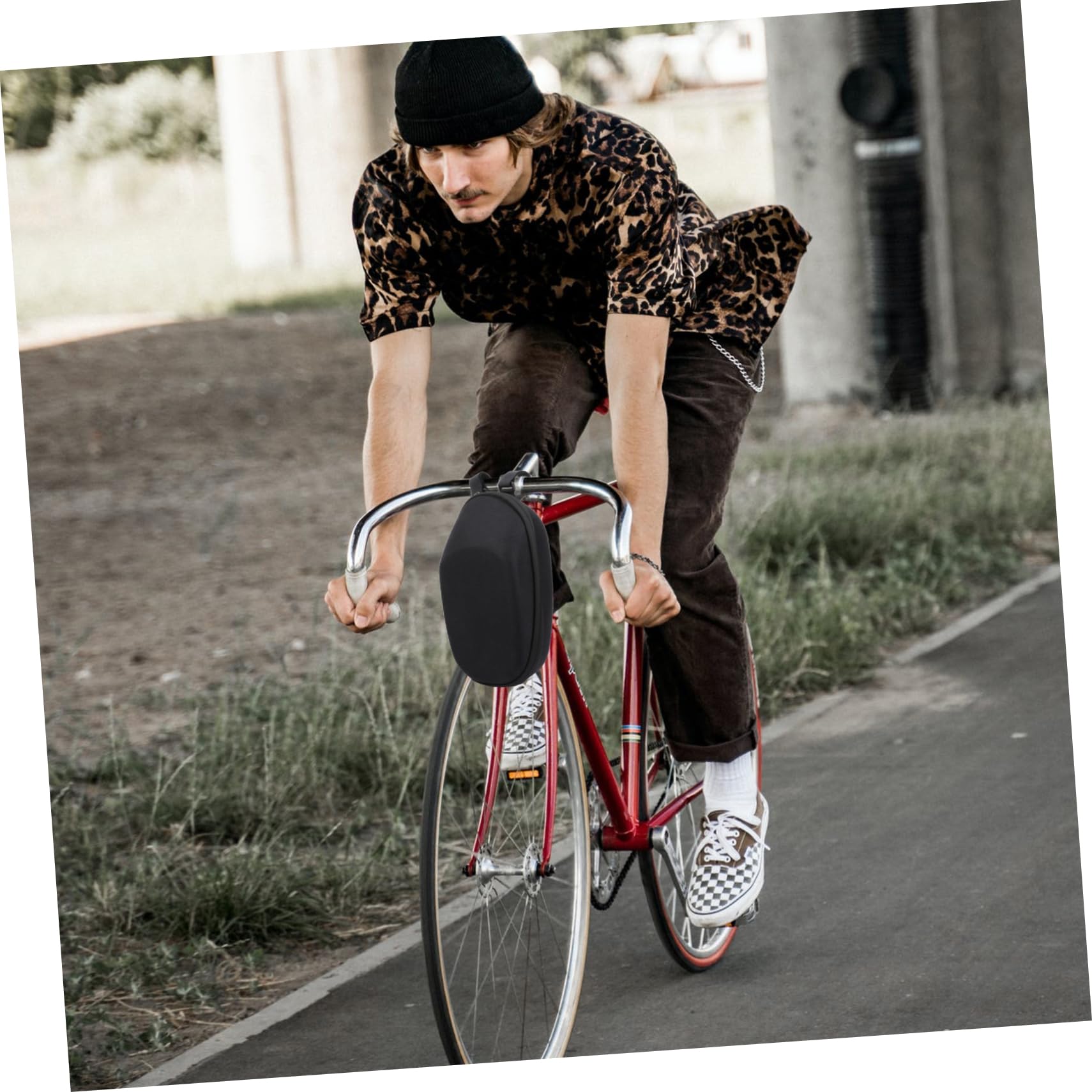INOOMP Borsa da Manubrio per Bici in Pvc ed Eva, Capacità 1-2l, Pratica e Resistente, per Uscite in Bicicletta e Scooter Elettrico