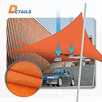 Vista 18 de Tang toldo de sol, velas de sombra 180GSM HDPE Equilateral Triángulo Permeable Toldo estándar comercial personalizable, Rojo