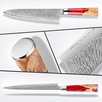 Amazon.com: GULSARAYI Dacus Kitchn Knfe Set,Red Resn handle
