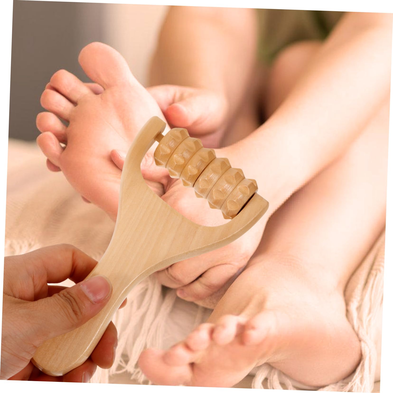 VICASKY Holz Massageroller für Fußmassage und Faszienrollen Tragbarer Handroller für Beinerholung Unterarmrolle 1 Satz