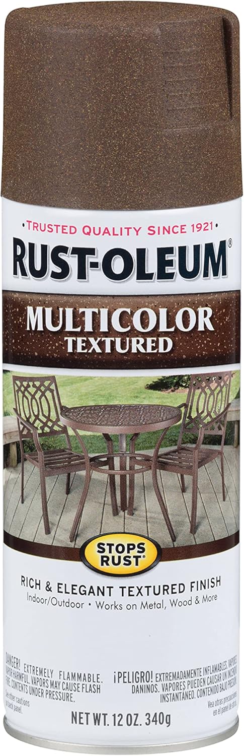 Rust-Oleum 239122-2PK Stops Rust Multi-Color Textured Spray Paint, 12 oz, Rustic Umber, 2 Pack