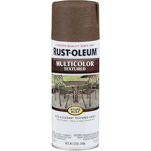 Rust-Oleum 223523 Stops Rust Multi-Color Textured Spray Paint, 12 Ounce, Autumn Brown,Count 1(Pack of 1)