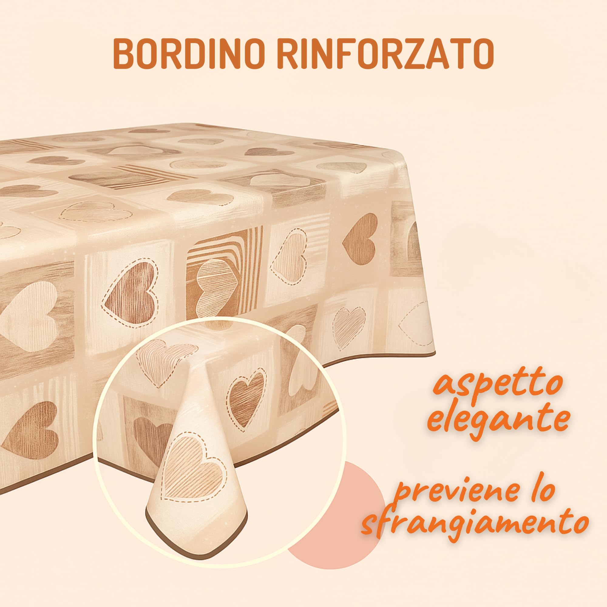 Tovaglia Plastificata Rettangolare 140 x 180 Impermeabile Antimacchia Facile da Pulire, Elegante Copritavolo In Plastica 6 Posti Soggiorno e Cucina, Tovaglia in Tela Cerata PVC Con Bordino
