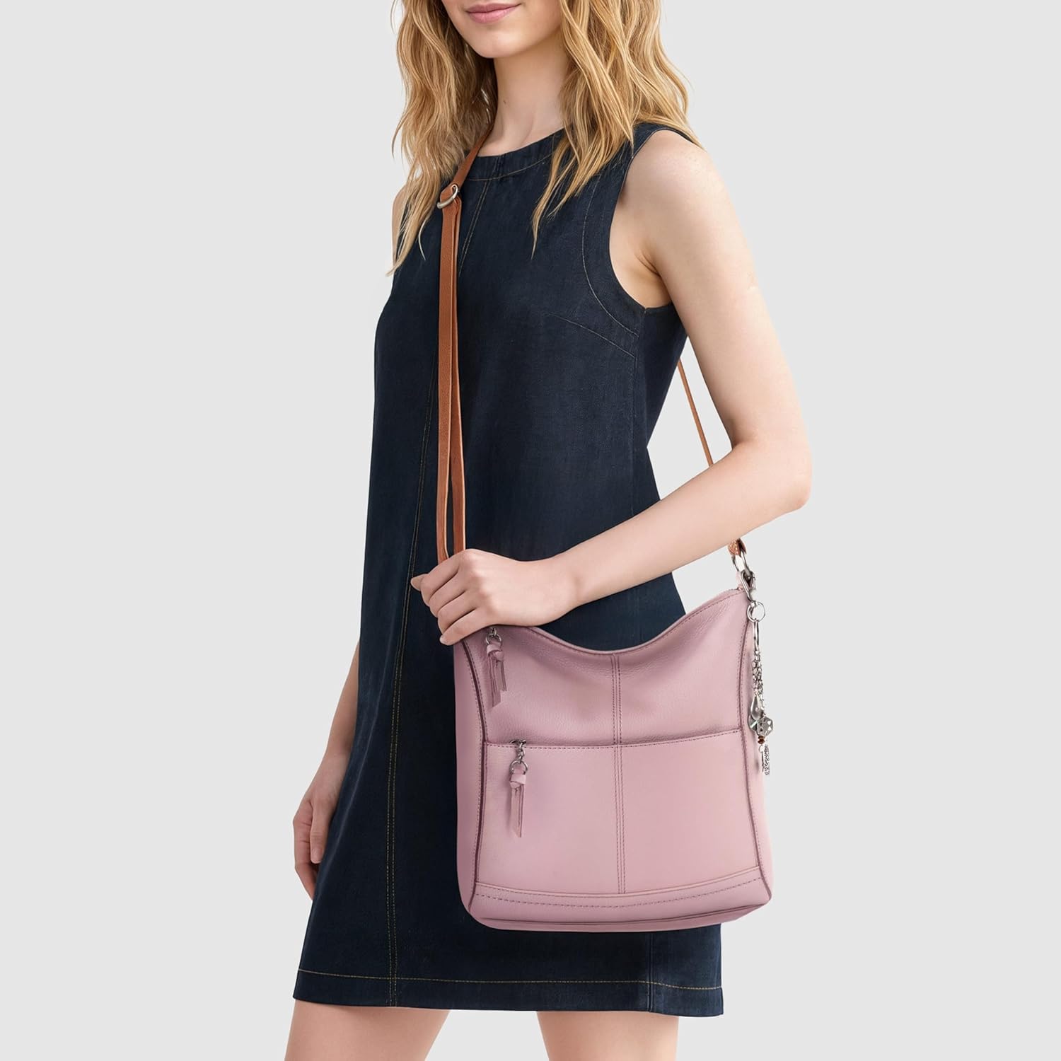 The Sak Lucia Crossbody Bag in Leather, Convertible Purse with Adjustable Strap - Image 2