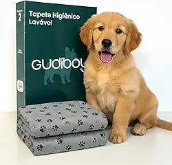 Tapete Higiênico Pet Reutilizável, Cerca de 1 ano de Uso, Material de Qualidade, Lavável, 60cmx60cm, Para Raças de Porte Médio e Pequeno - 2 Unidades