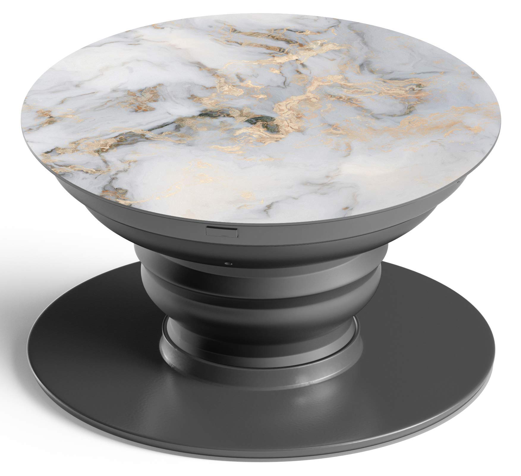 Pop Out Collapsible Phone Grip Stand & Mount Holder for Smart Phones Mobile and Tablets - WHITE MARBLE