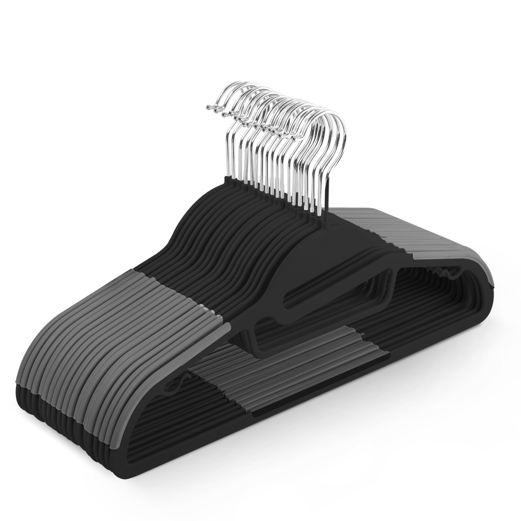 Keplin 30 Pack Non Slip Hangers DurableSlimline Design For Space Saving Tie OrganiserBlack from B&Q
