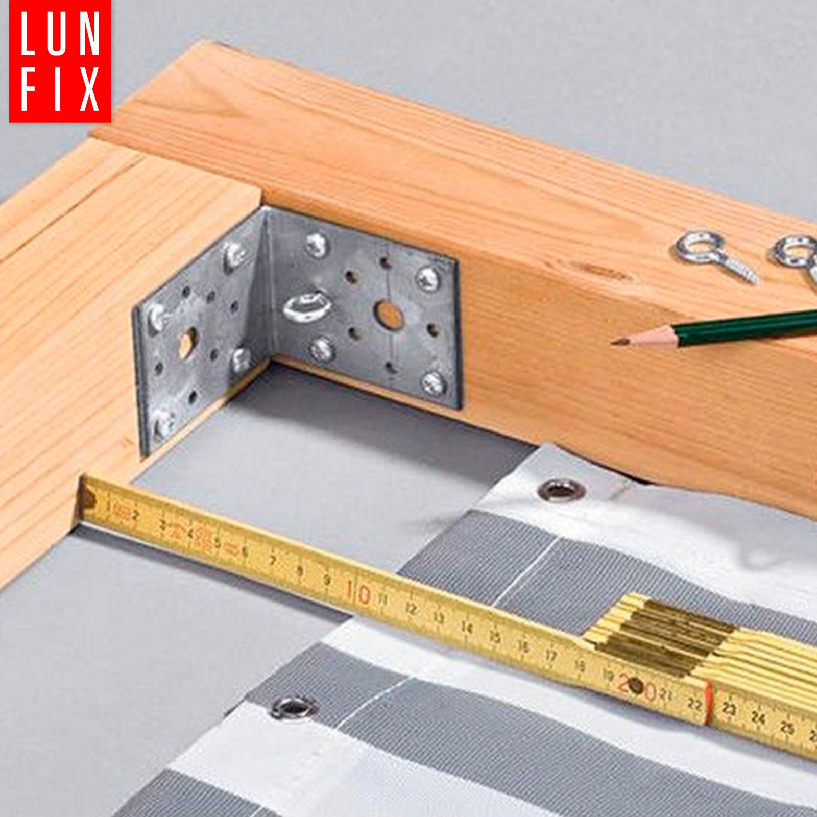 Set di 50 connettori angolari 50 x 50 x 40 mm – angolo piastra forata zincato 2 mm spessore materiale pesante connettori in legno per mobili e costruzioni
