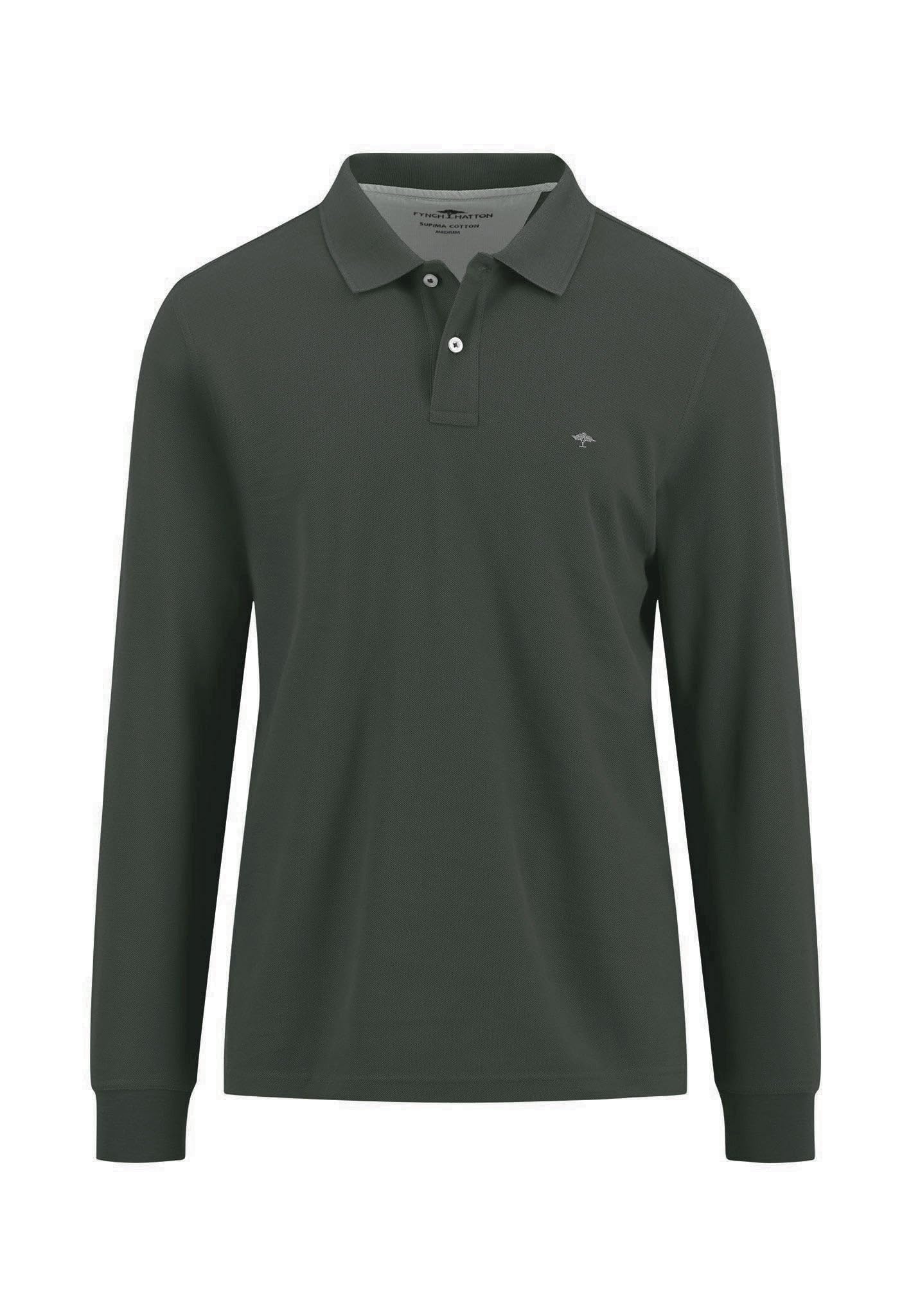 FYNCH-HATTON Langarm-Poloshirt aus Baumwolle