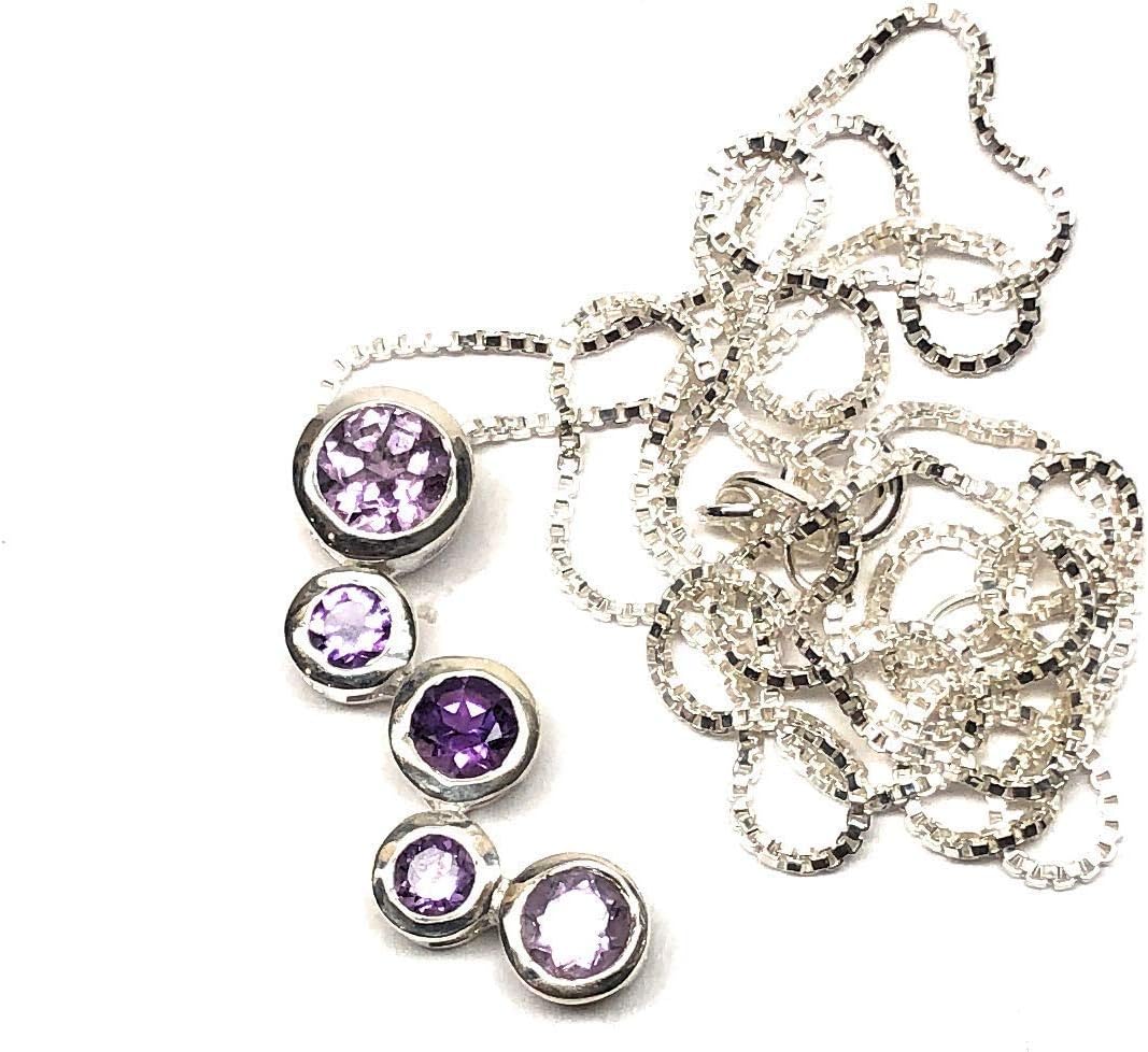 Natural 2.5ct Purple Amethyst 925 Solid Sterling Silver Pendant Necklace 16" - Image 8