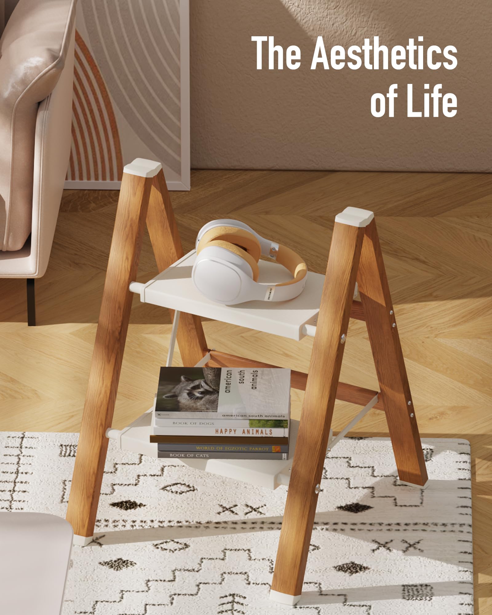 2-Step Aluminum Ladder Lightweight Folding Step Stool with Extra-Wide Anti-Slip Steps 330 lbs Capacity Compact Space-Saving Design for — view 4