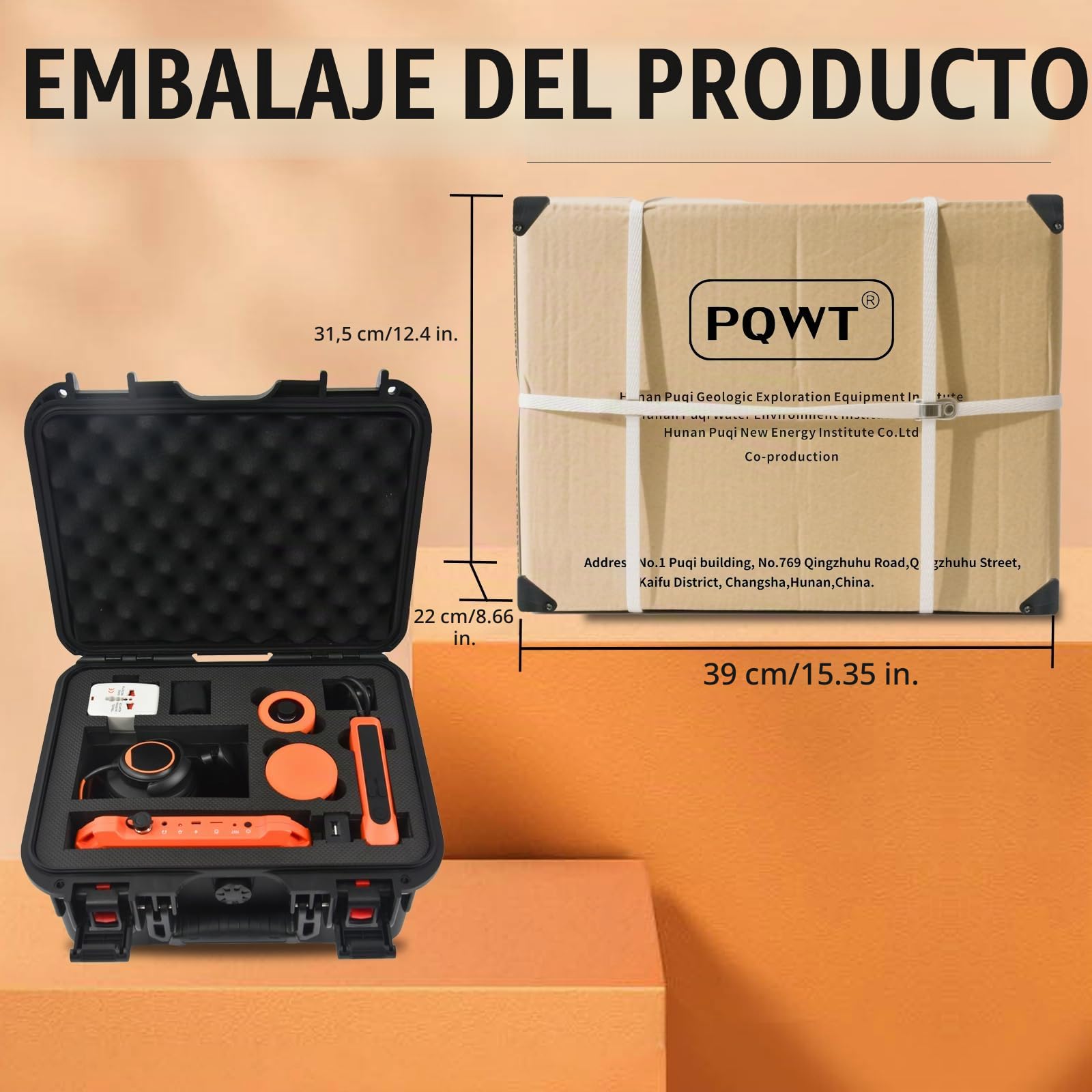 PQ125A Detector de Fugas de Agua para Casa con Pantalla Táctil Detección Acústica de Perdidas en Tuberías de Pared Precisión 0.5 Metros Incluye Estuche Profesional