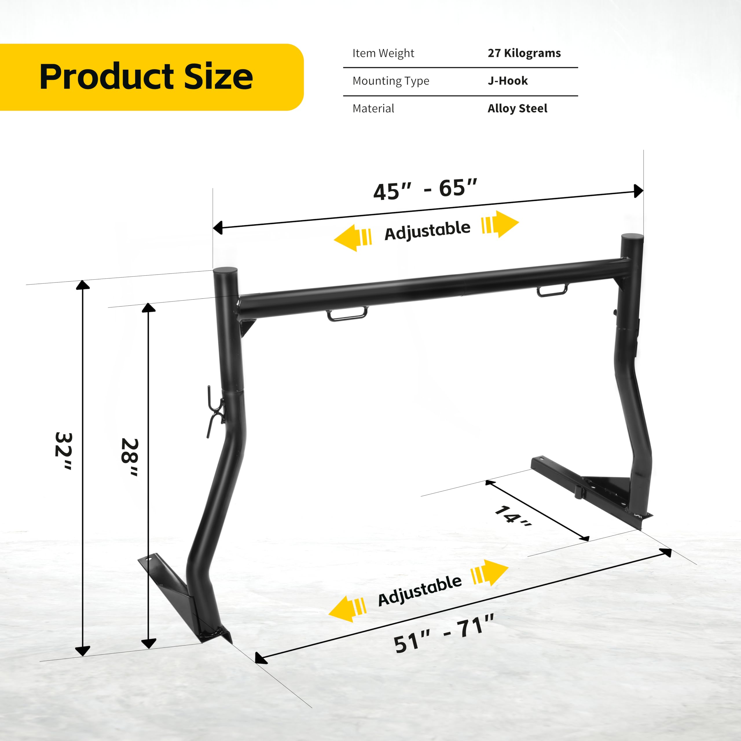 MAXXHAUL 50241 regulowana stalowa drabina pick-up truck stojaki użytkowe para, czarne