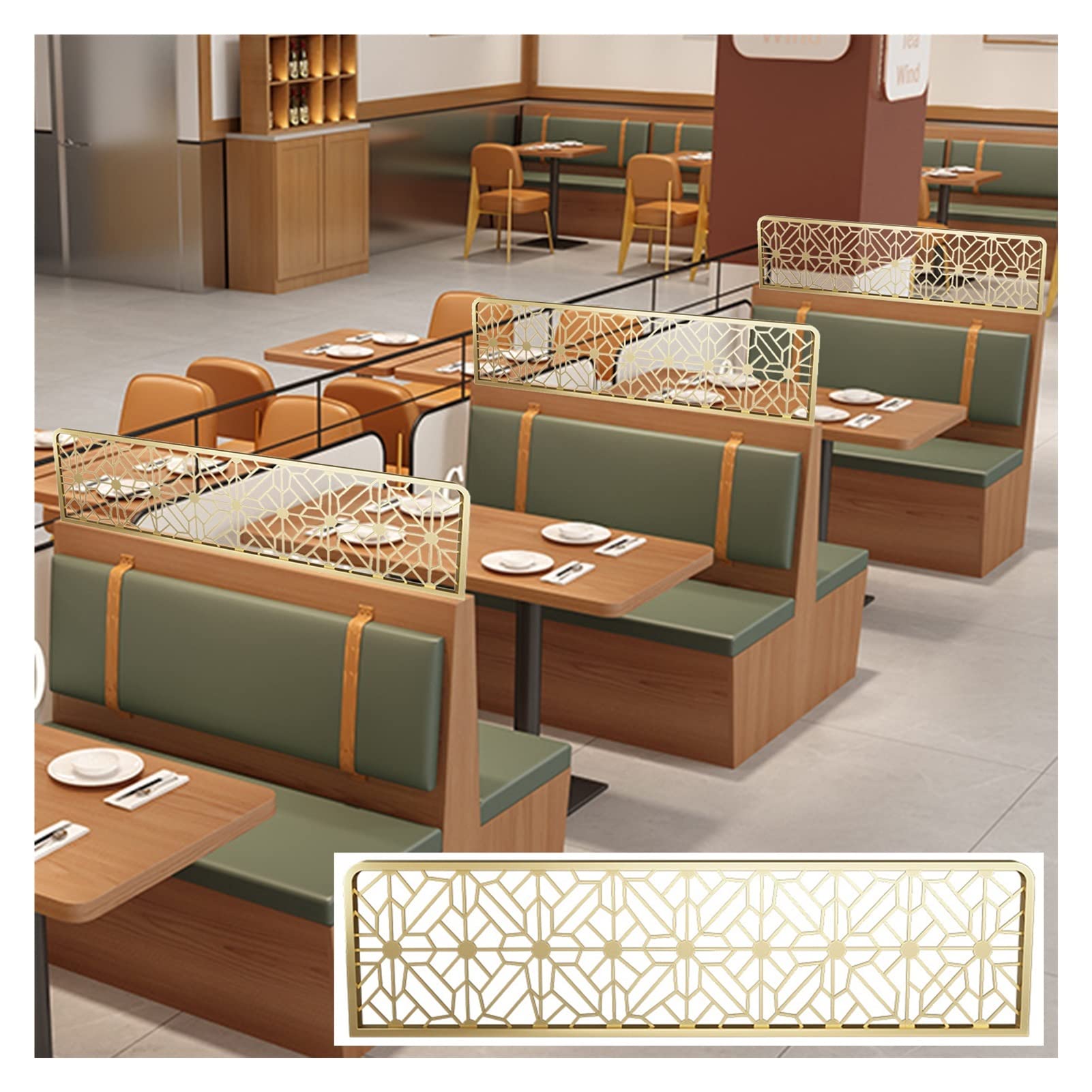 GJZQDKX Dividers for Dining Areas, Hollow Ironwork Decorative Restaurant Partitions Fence, Office Countertop Desk Divider, 30cm Low Fence