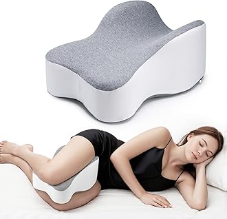anzhixiu Long 14” Knee Pillow for Side Sleeper Fully Support Thighs and Knees for Required Knee Separation- Leg Pillow for Side Sleeping Between Legs Aligns Spine- Large, Gray