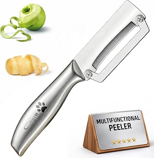 Vegetable Peeler, All Stainless Steel Potato & Fruit Peeler, Professional Kitchen Peeler with Ergonomic Handle, Zero Snag Design for Easy Peeling