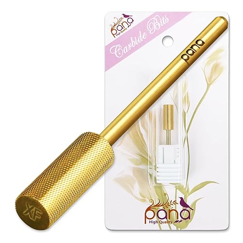 Vista 222 de USA PANA - Broca profesional de carburo de barril pequeño con parte superior plana, grano grueso 5X a grano extrafino, dorado, plateado, negro DLC