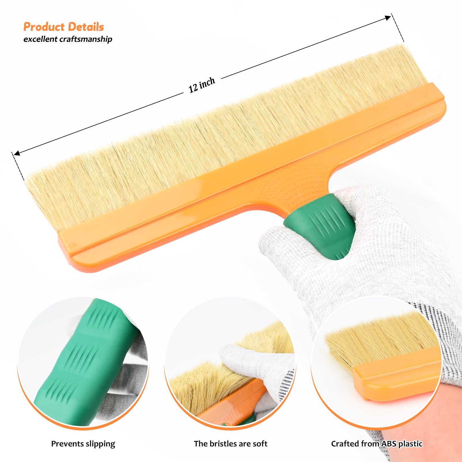 EHDIS Brosse à tapisser avec poignée antidérapante, 30,5 cm de large, dépoussiéreur, brosse à peintre, outil de collage professionnel ou bricolage pour pressage et lissage
