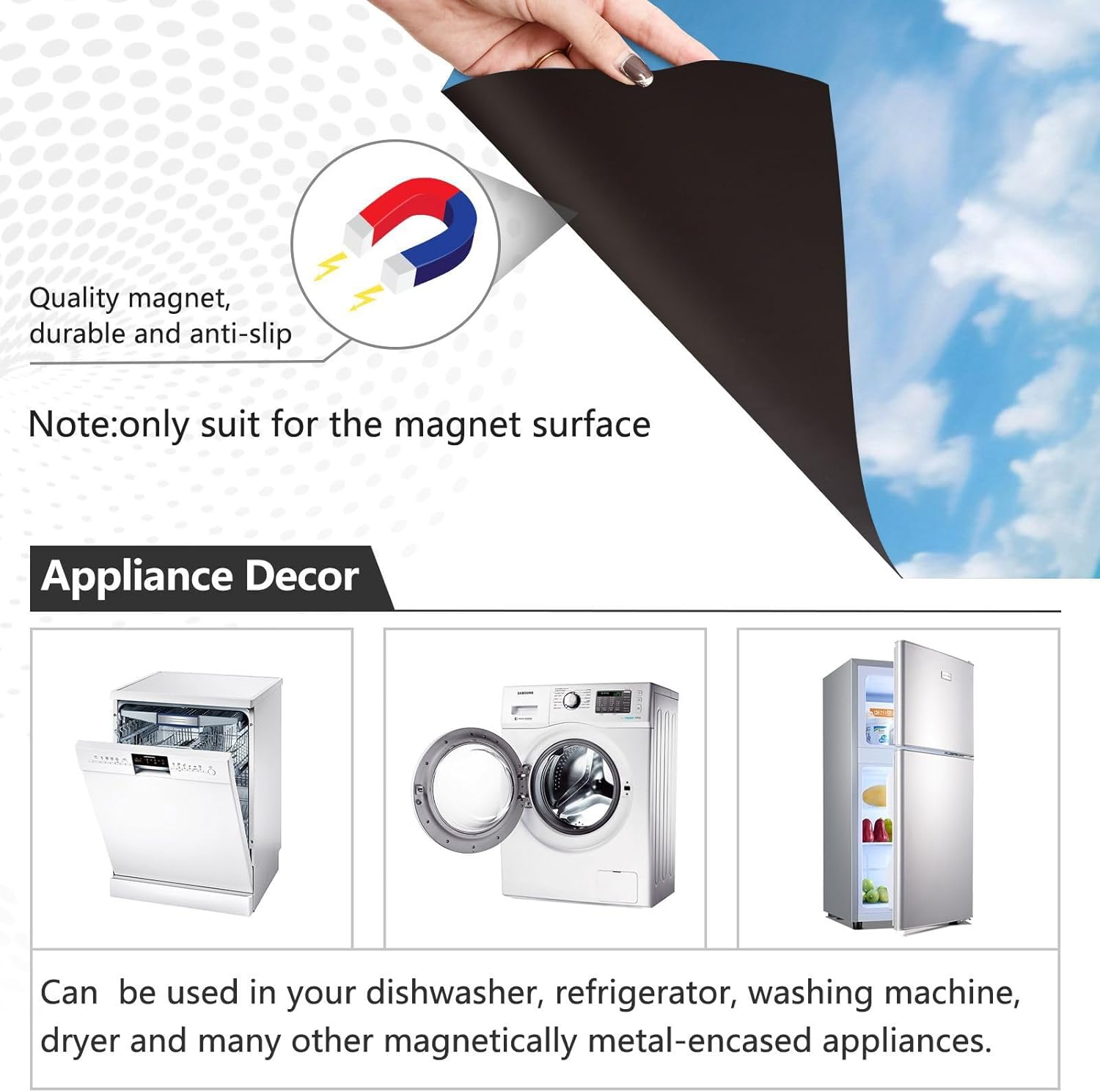 Starfishes Seashells Beach Blue Sky Dishwasher Magnet Cover Sticker Magnetic Refrigerator Panel Front Door Fridge Microwave Decal Starfishes Seashells Sky 23 X 26 in