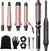 Wavytalk 5 in 1 Curling Iron,Curling Wand Set with Thermal Brush and 4 Interchangeable Ceramic Curling Wand0.5”-1.5 and 310 Pencil Flat Iron for Short Hair, Pixie Cut and Bangs, Mini Hair Straig