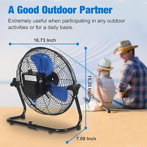 Miniatura 3 de KEN BROWN Ventilador de piso inalámbrico recargable 3 en 1 de 15000 mAh de 12 pulgadas, ventilador de piso inalámbrico recargable 3 en 1, ventilador