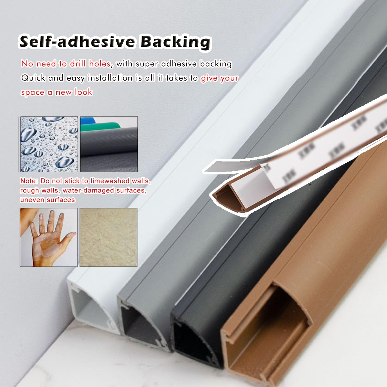 Goulotte Passe Cable Cache-câbles De Sol Autocollant en PVC, Organiseur Et Cache-câbles De 1 À 5 M pour Bureau Et Salon(Grey,L 4m/13.1ft)
