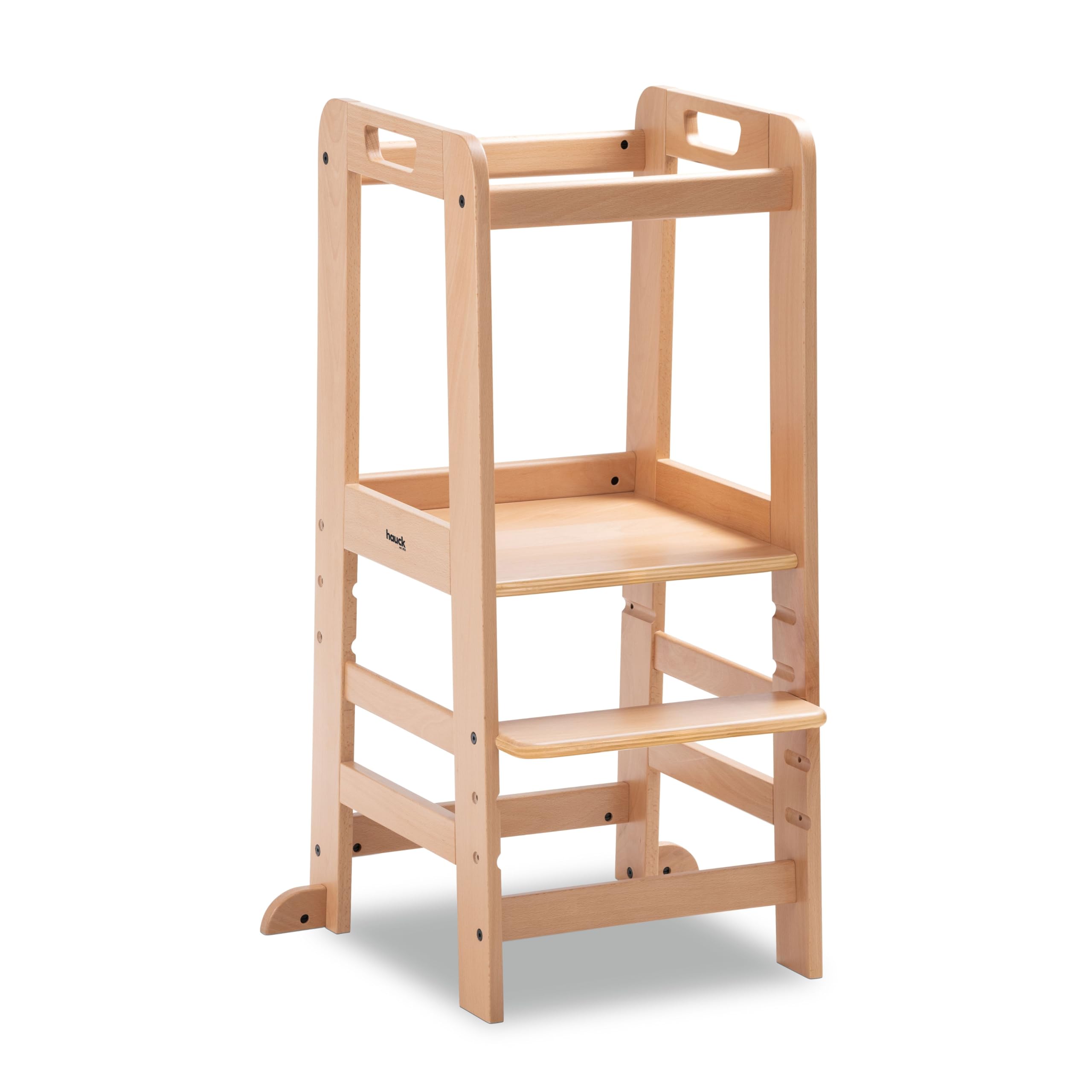 Learn N Explore, Natural - Montessori Learning Tower for Children 1+ Years up to 40 kg, FSC® Certified Beechwood Adjustable Nursery Standing Tower for Kitchen Counter Sink Bathroom