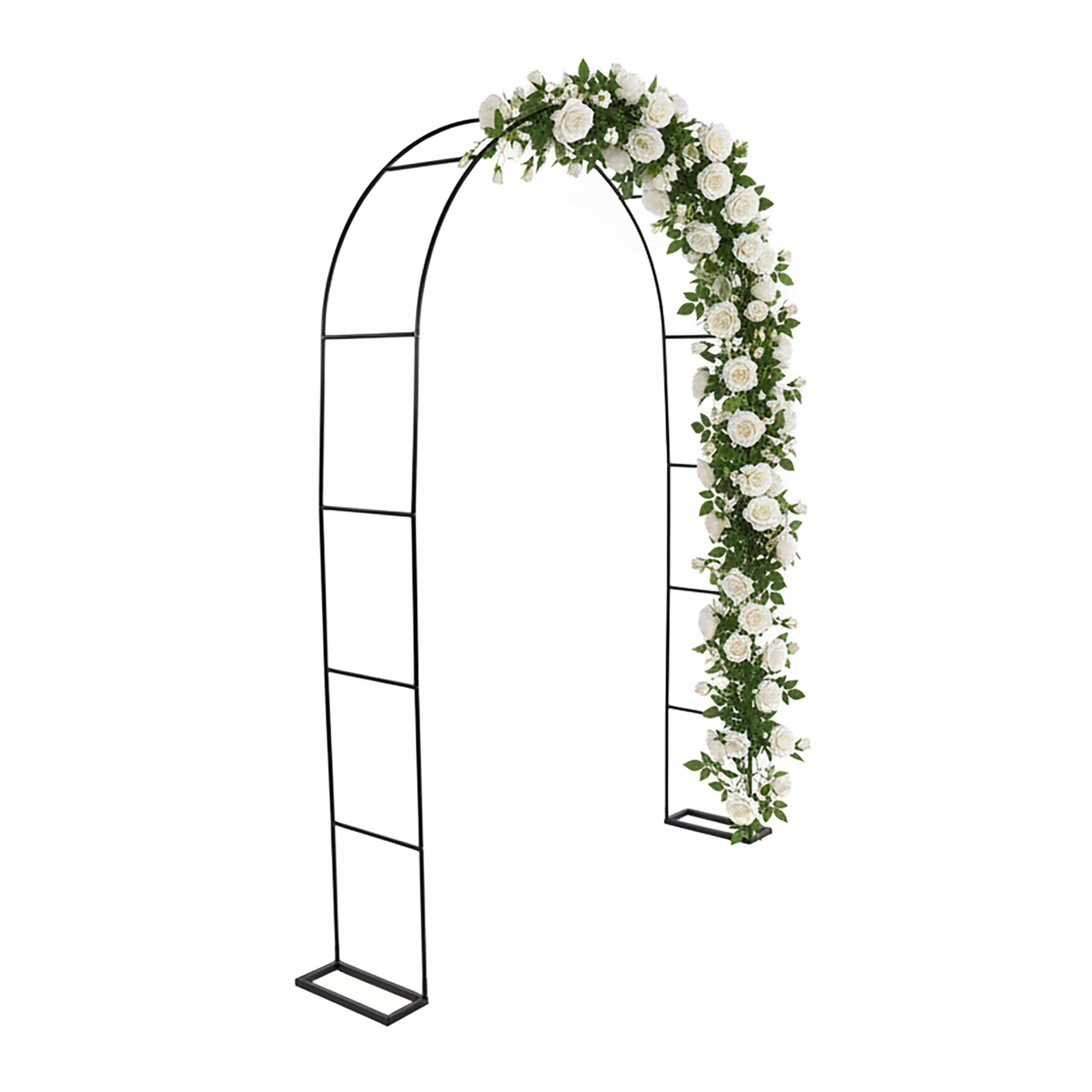 Relaxdays Arco da Giardino in Metallo per Rose e Piante rampicanti, Stabile, 240x140x38 cm, Nero