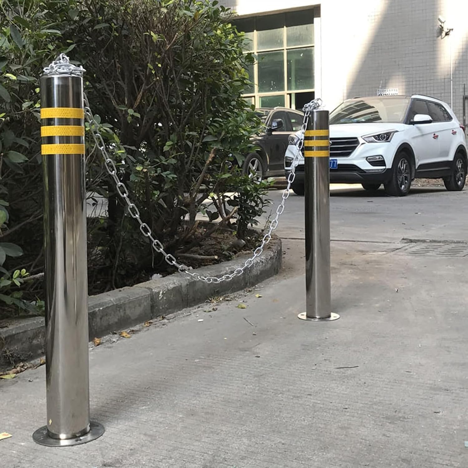 パーキングバリア、パーキングボラード 固定式パーキングボラード、ヘビーデューティーステンレススチールパーキングボラード、工業用、商業