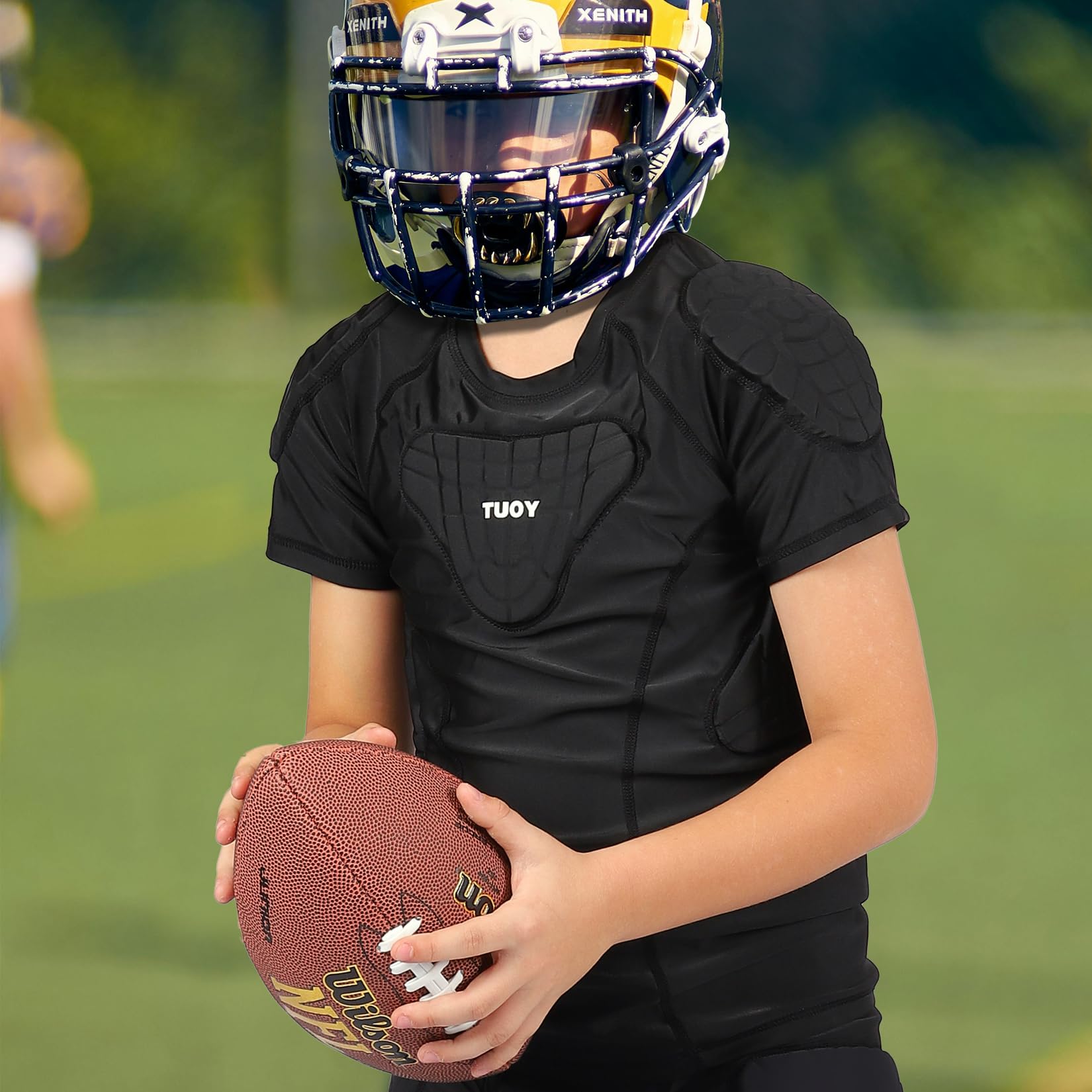 Protezione per le costole da calcio, per paintball, baseball, imbottita, a compressione, per bambini e ragazzi