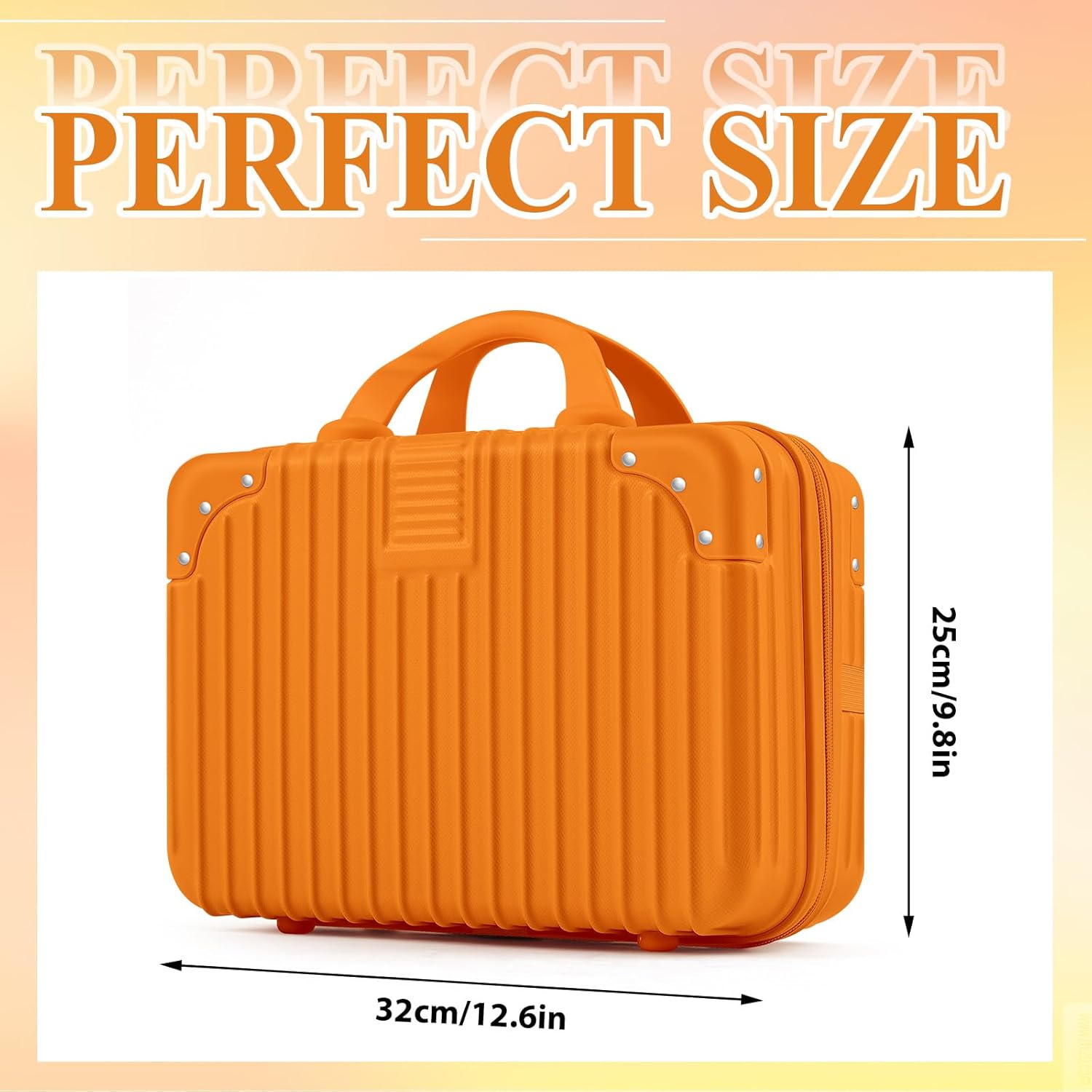 Amylove Adult Game Toy Storage Organizer Case for Women and Men Lock Box Toy Travel Bag Game Locking Storage Box Travel Bag, 12.6 x 9.8 x 6.7 Inch (Orange)