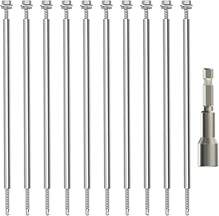 30 Pack 8 Inch Stainless Steel Gutter Screws with 304 Stainless Steel Sleeves, Heavy Duty Roof Gutter Repair Kit with Magnetic Socket, Premium 6-Inch Metal Gutter Fasteners Replacement