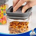 MR.SIGA 4 Pack Airtight Food Storage Container Set, BPA Free Kitchen Pantry Organization Canisters with One-handed Leak Proof Lids, 1L / 33.8oz, Medium, Gray