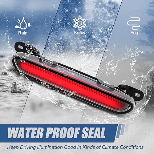 Miniatura 6 de Auto Dynasty Barra LED 3D Tercera Lente Roja 3 Tercera Luz de Freno Trasera Luz de Freno Trasera Lámpara de Parada Central Compatible con Cargador