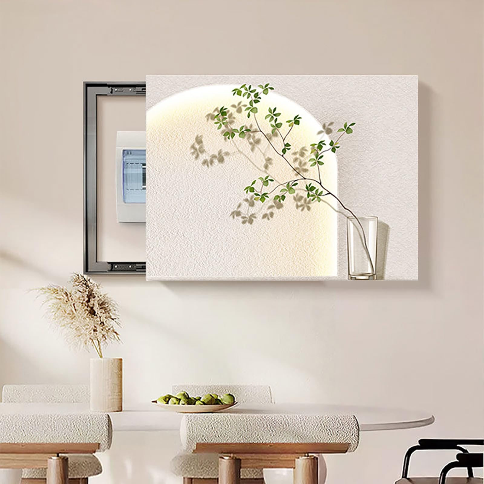 Genérico Cubierta Moderna para Panel eléctrico de Montaje en Pared, Mueble Decorativo para Caja de fusibles para el hogar y la Cocina, Elegante diseño para Caja de contadores para Pasillo y dormitori
