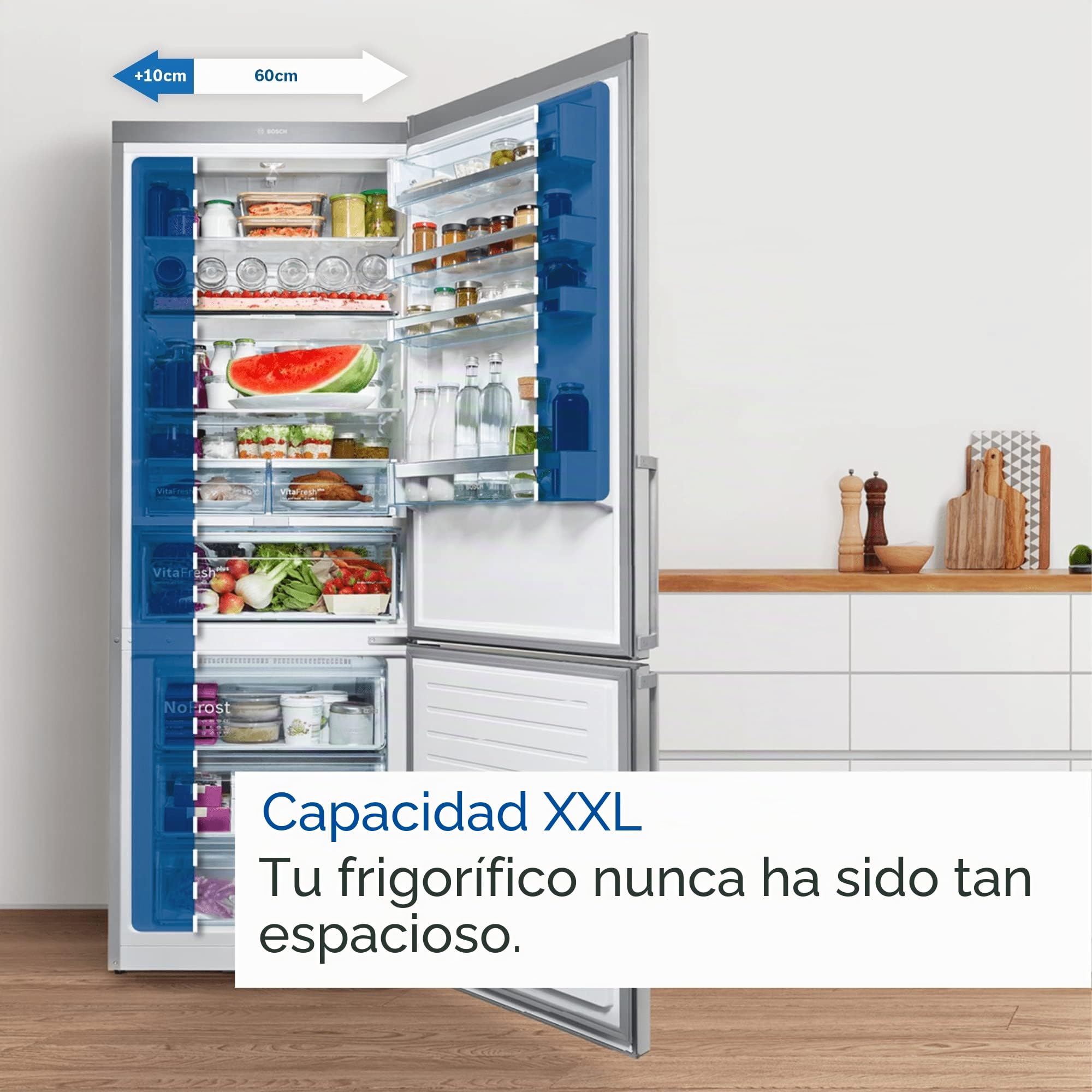 Bosch KGN49XLEA Serie 4 – Refrigerador combinado (438 L, 203 x 70 (H x L) – Acero inoxidable
