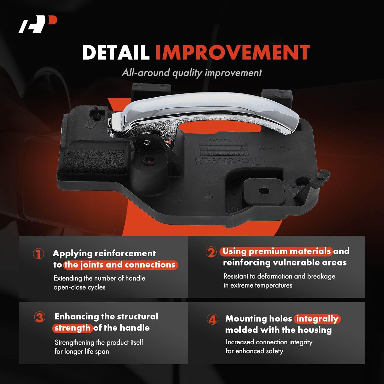 A-Premium Front Left Driver Side Interior Door Handle Compatible with Jeep MK Series Compass, Patriot, 2009-2017, Chrome, Replace# 1KT55SZ0AA