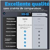 FNIRSI HS-02A Kit de fer à souder filaire portable 100 W avec étui de rangement, chauffage rapide 3S, 100 à 450 °C, température préréglée 3 groupes, 6 pointes à souder F245, stylo de fer à souder - 2