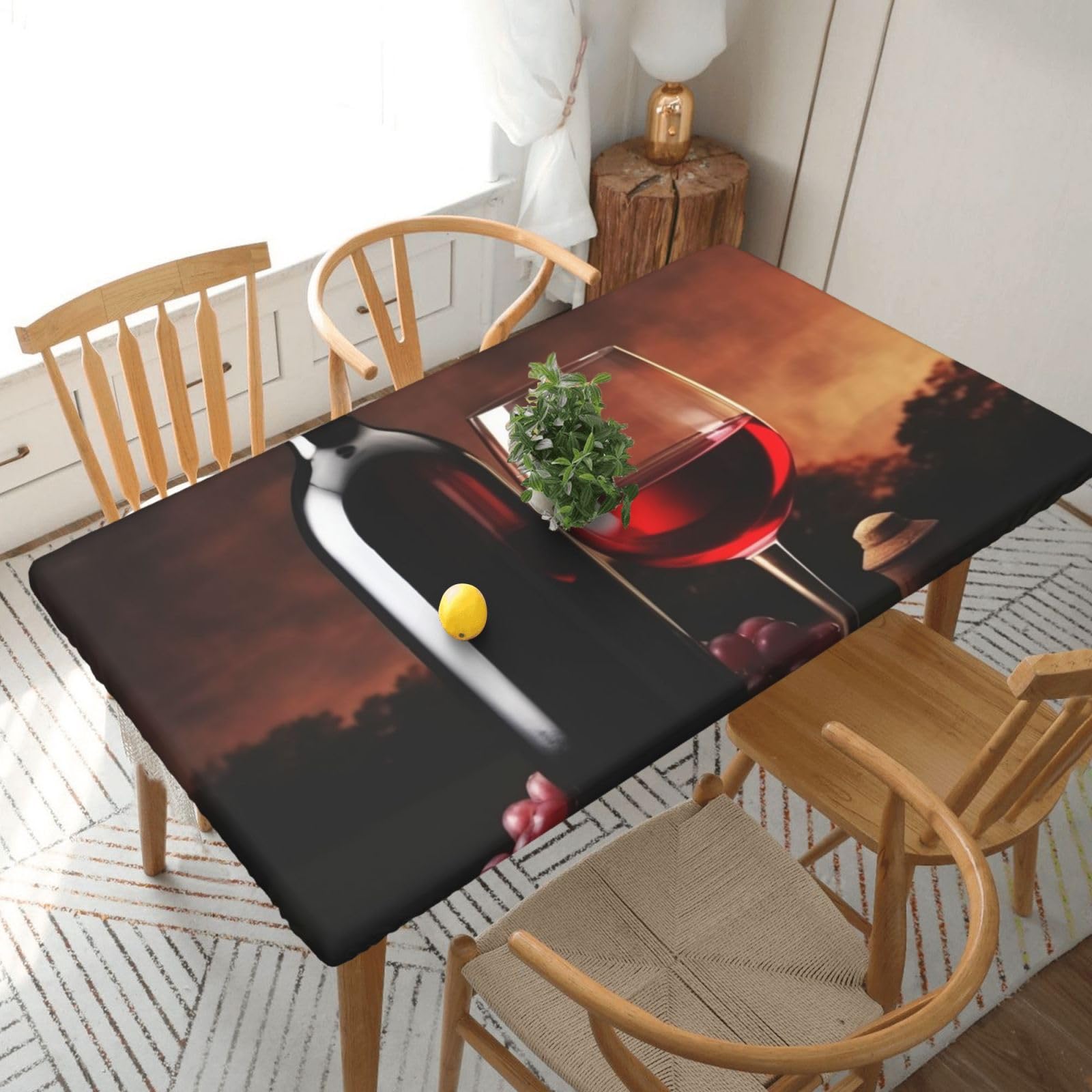 Nappe rectangulaire imperméable 150x152 cm rouge