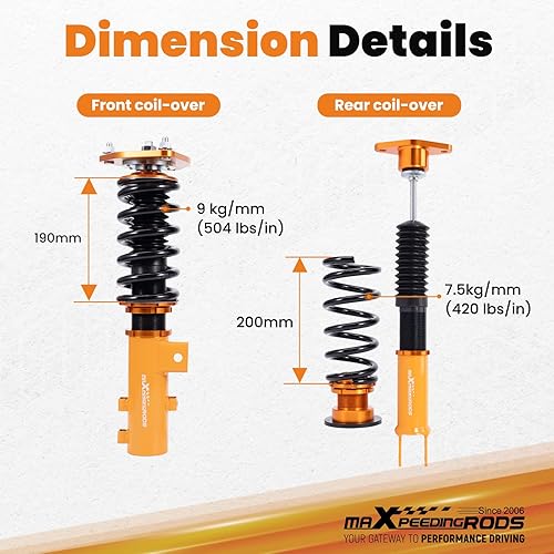 Miniatura 5 de maXpeedingrods Coilovers para Kia Optima 2011 2012 2013 2014 2015, altura ajustable coilovers suspensión kit Strut, conjunto completo amortiguador