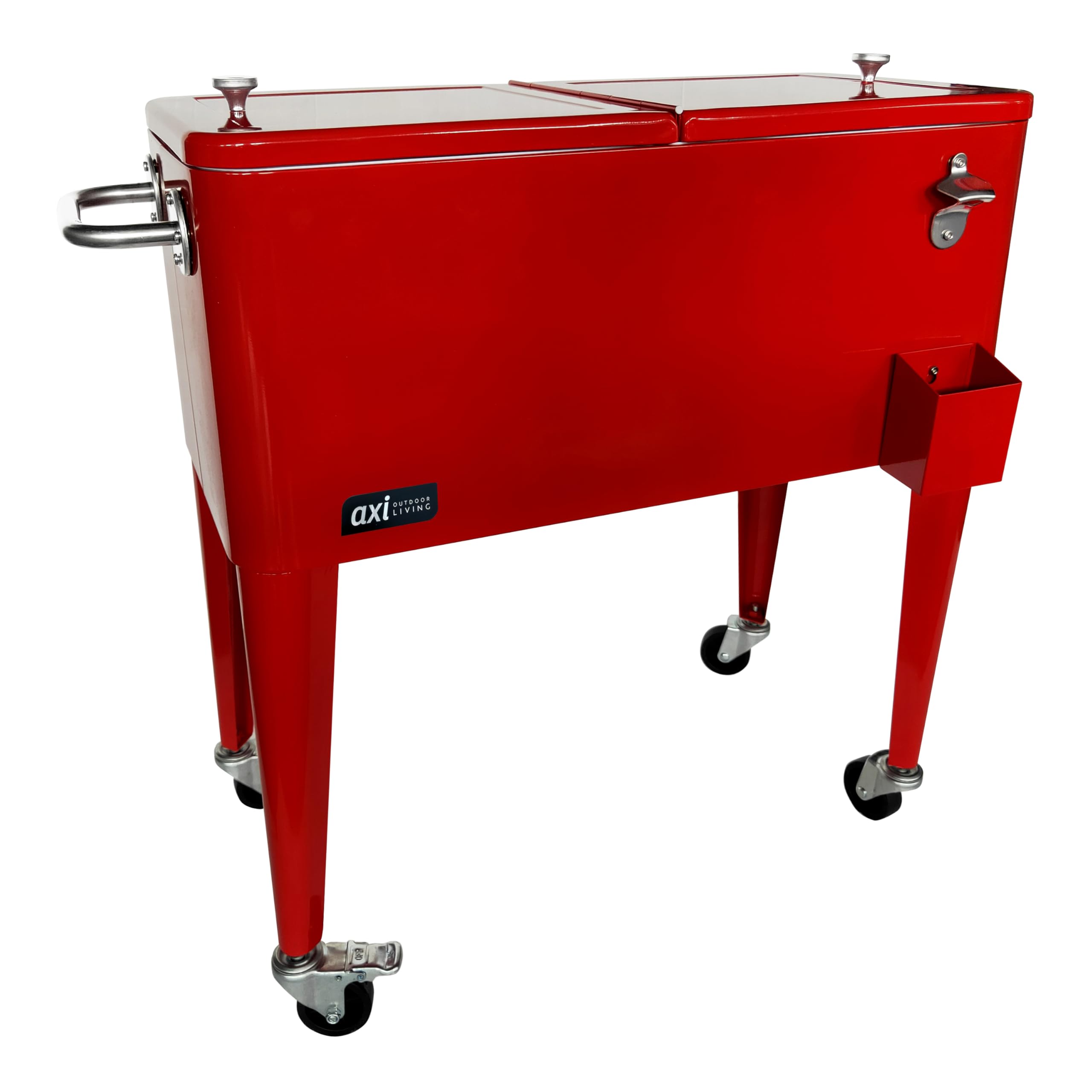 AXI Retro Getränkekühler | Kühlwagen/Kühler mit Rollen - 76 Liter | Fahrbare Kühlbox in diversen Farben für den Garten/Outdoor.