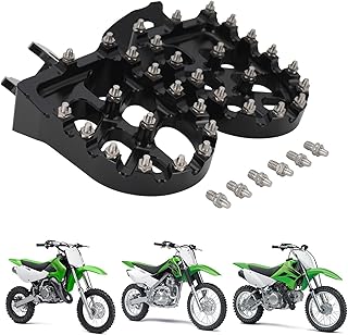 Foot Pegs Motorcycle Footpegs Foot Pedals Rests CNC for KLX 110 KLX110 2002-2023 KLX110L 2010-2023 KX60 1998-2003 Black OEM 34028-1237 34028-1238