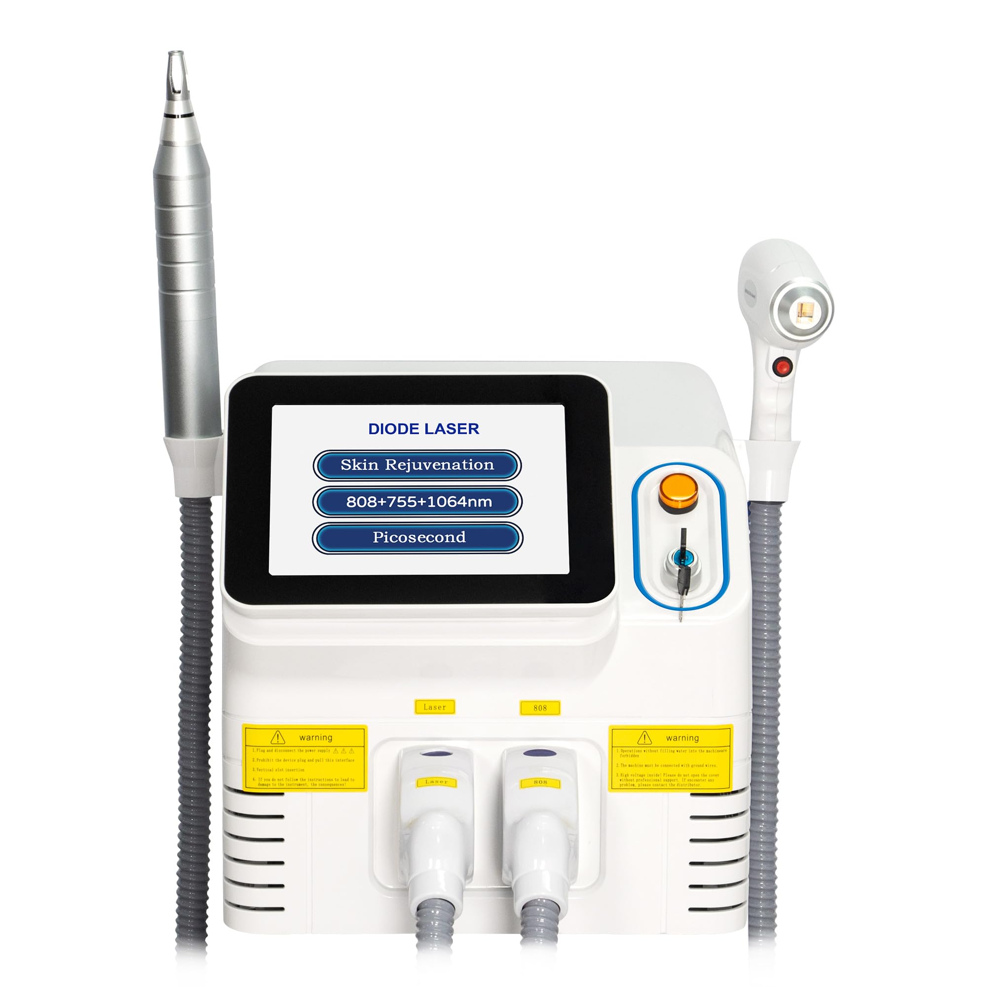 Macchina Laser a Diodi e Picosecondo 2 in 1, 808+755+1064nm, Rimozione Peli, Macchie, Tatuaggi e Ringiovanimento della Pelle