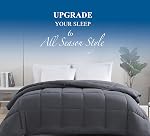 King Comforter Goose Down Alternative Microfiber Quilted Solid Comforter/Duvet Insert - Ultra Soft Hypoallergenic Bedding - Medium Warmth for All Seasons King Comforter -Grey