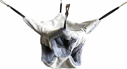 Miniatura 4 de Hamaca colgante de animales pequeños para animales pequeños, hamaca colgante para ratas, planeador de azúcar, hurón, ardilla (café)